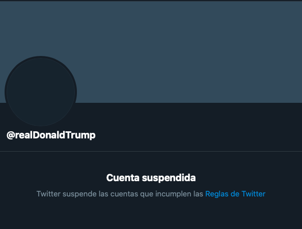 Donald Trump logró que Twitter suspenda su cuenta de manera permanente Donald Trump logró que Twitter suspenda su cuenta de manera permanente El anuncio fue justificado por la plataforma de microblogging "debido al riesgo de mayor incitación a la violencia".