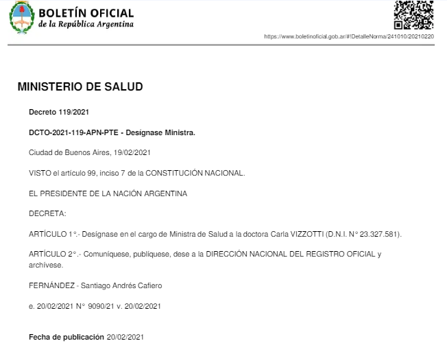 Boletín oficial