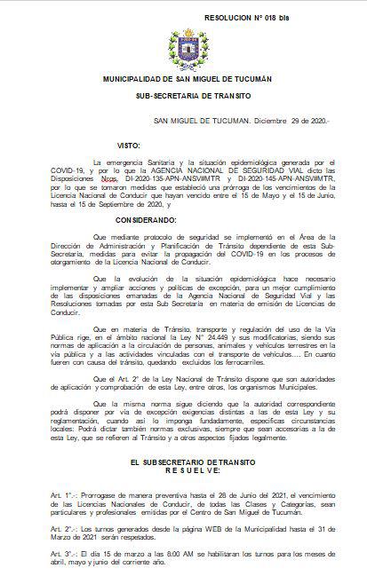 Municipalidad resolución