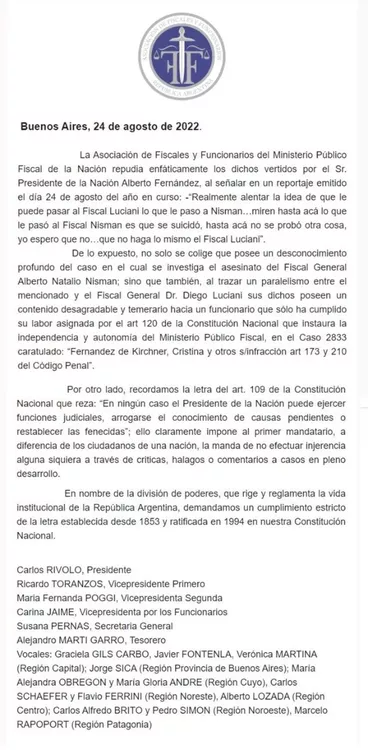 Asociación de Fiscales 25 de agosto