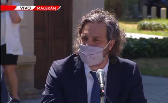 Santiago Cafiero, desde el Malbrán. Captura de video tomada de TN