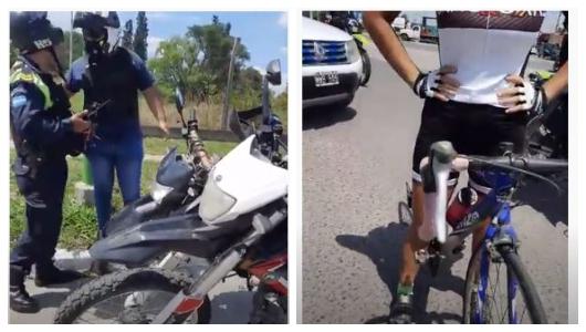 Policía manosea ciclistas