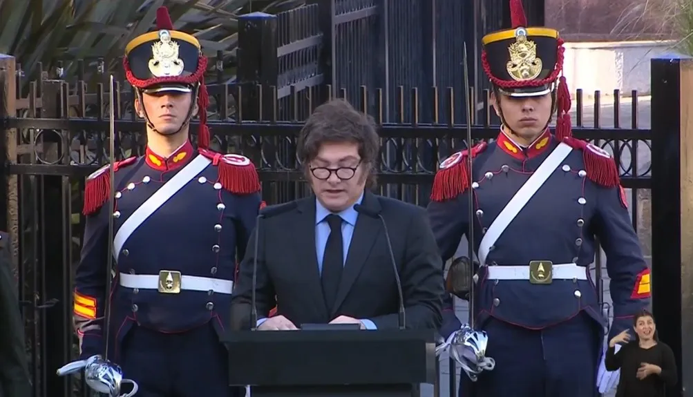 Milei en el acto del Día del Veterano y de Los Caídos en la Guerra de las Malvinas