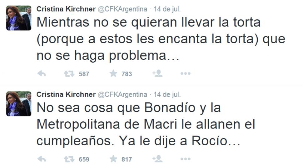 Captura Twitter @CFKArgentina