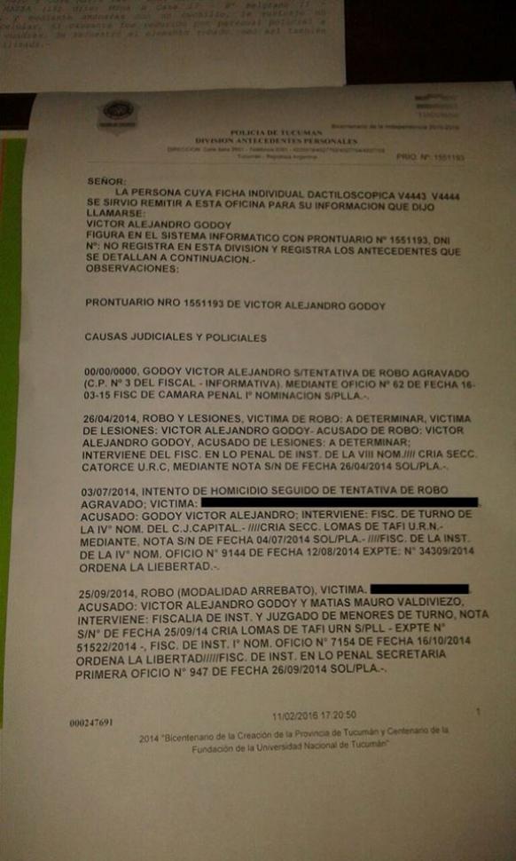 Foto: Policía de Tucumán