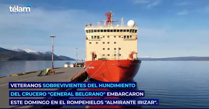 Rompehielos Almirante Irizar, captura de video Télam