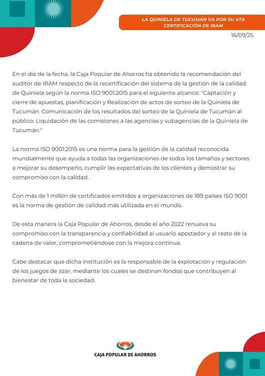 Parte de Prensa - Quiniela