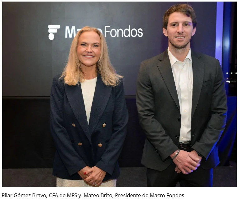 Pilar Bravo y Mateo Brito Presidente de Macro Fondos