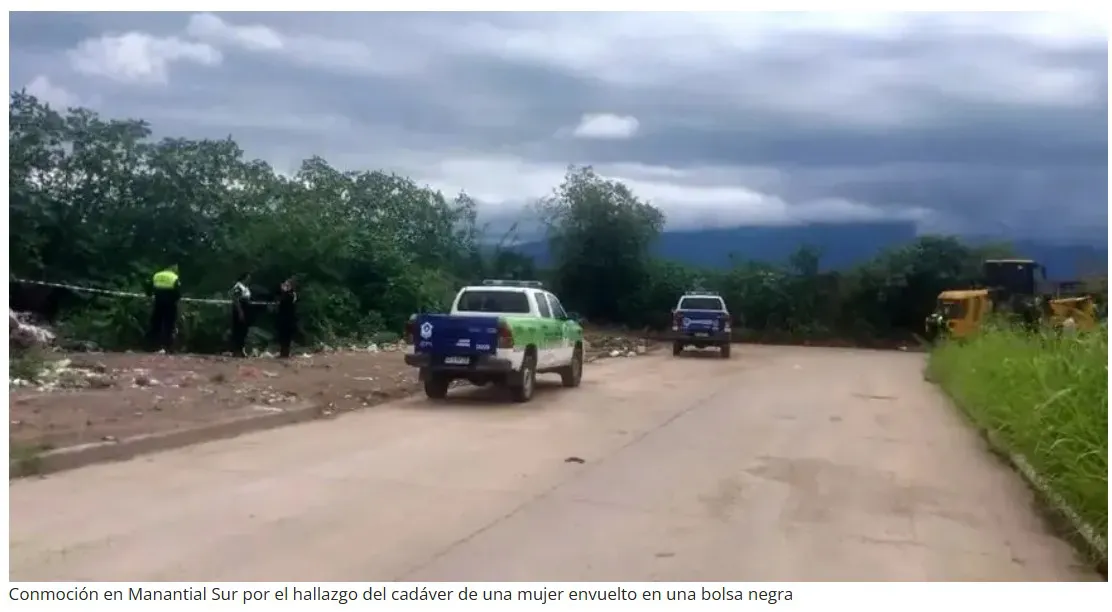 Manantial Sur, hallan el cuerpo de una mujer envuelto en una bolsa de consorcio
