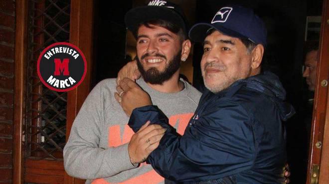 Diego Maradona Jr Y Diego Armando Maradona. Imagen tomada de Marca