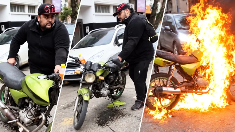 Moto incendiada