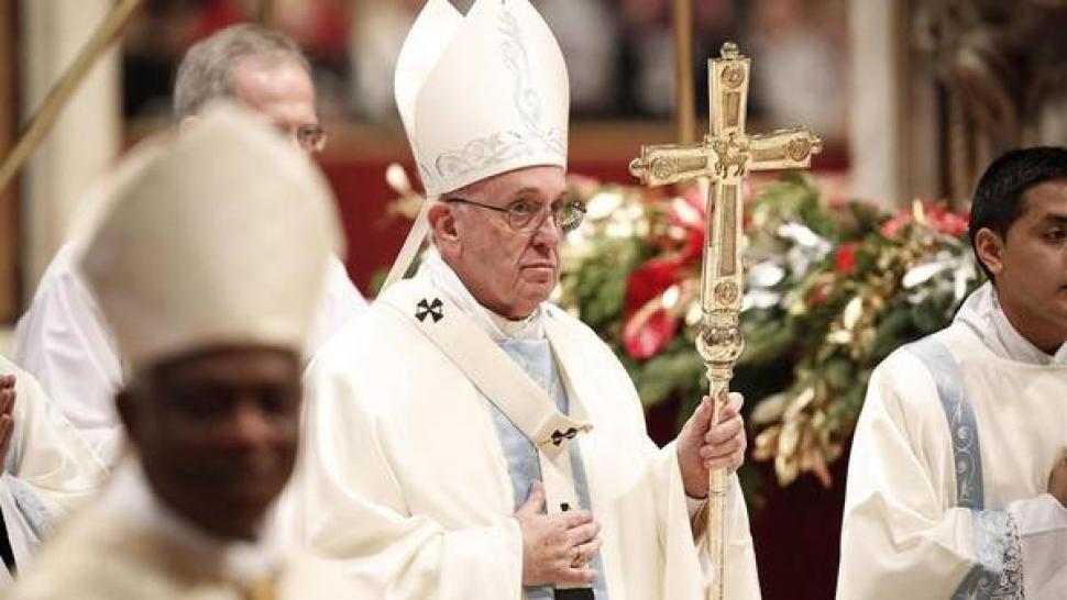 Francisco en la Basílica de San Pedro. Foto: Clarín