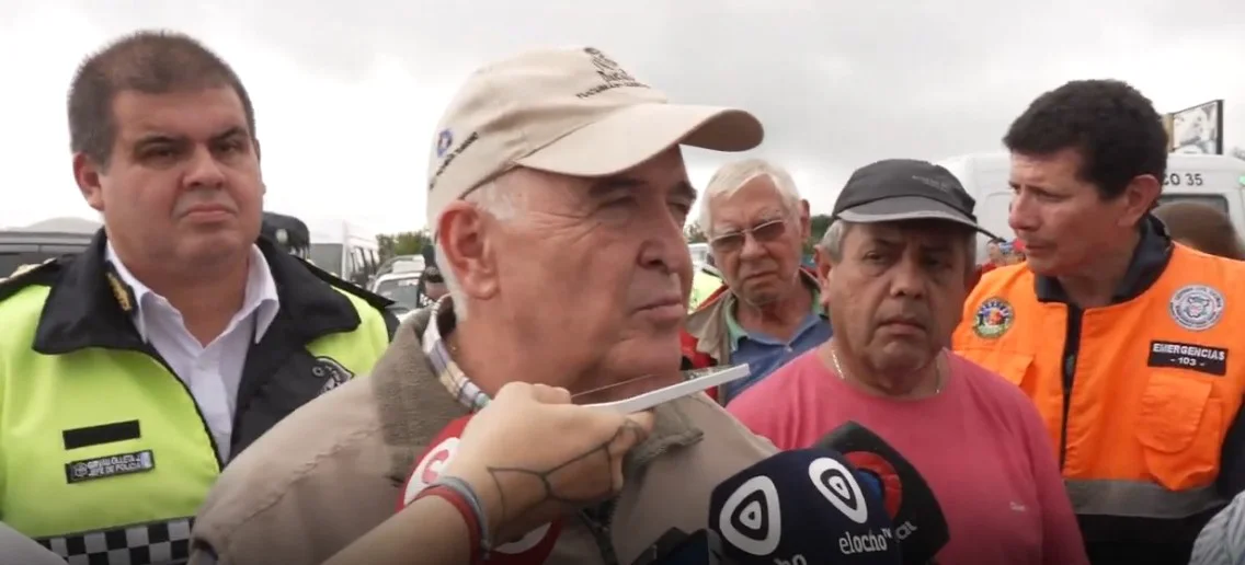 Jaldo conferencia de prensa en las inundaciones de La Madrid