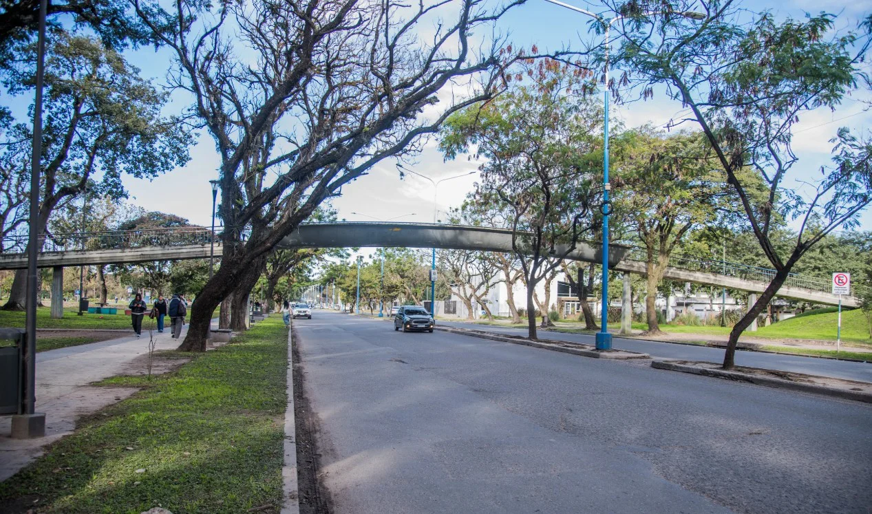 Puente peatonal de avenida Benjamín Aráoz, frente al Lago San Miguel